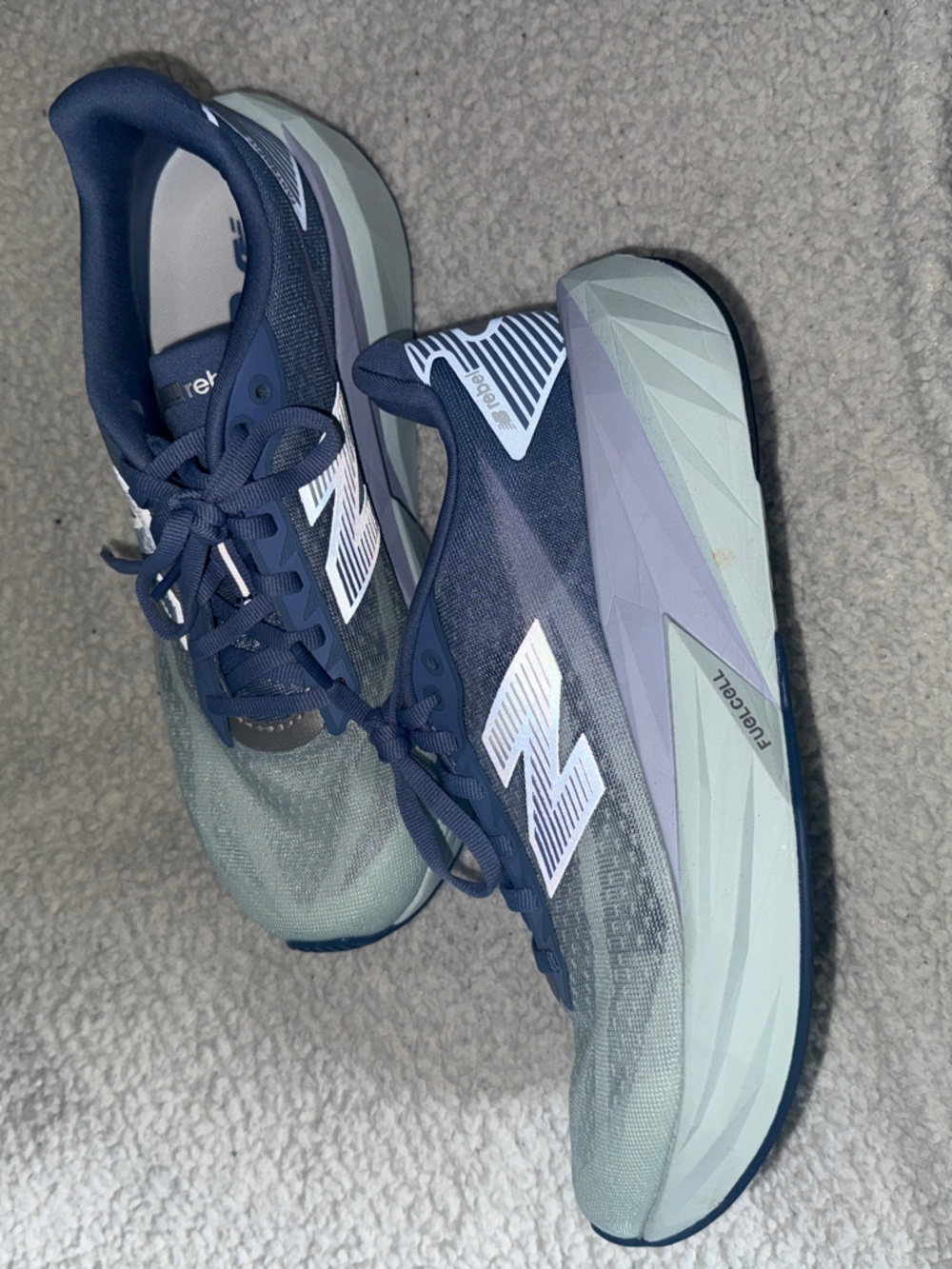 New Balance FuelCell Rebel v5 Navy and Light Teal Running Shoes